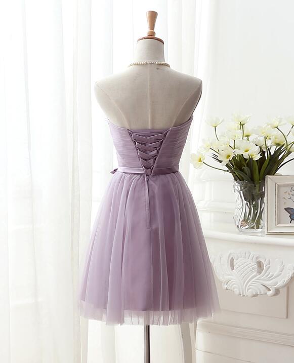 Lovely Tulle Short Homecoming Dress, Scoop Simple Cute Prom Dress Grdu ...