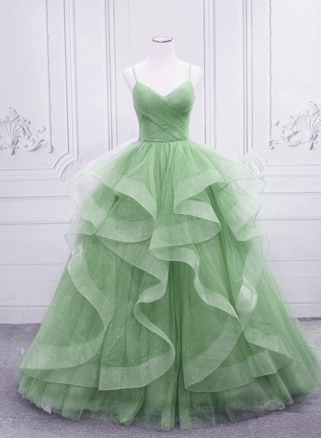 Light Green Layers Tulle Straps Formal Dress, Light Green Sweet 1 – BeautyDressy
