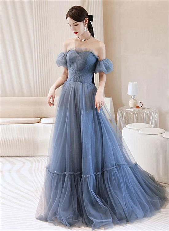 Beautiful Blue Glitter Gown Dress, Long Prom Long Dress Evening Gown ...