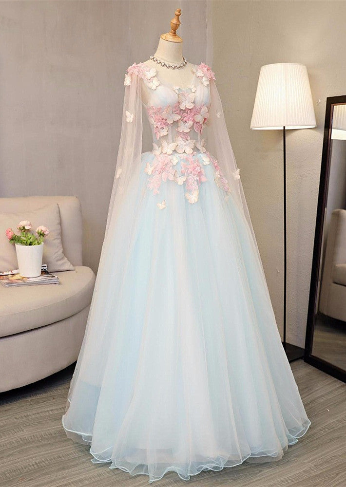 Lovely Light Blue A-line Floor Length Formal Dress, Sweet 16 Gowns ...